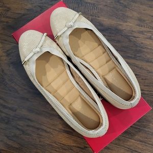 Cream Leather Ballet Flats